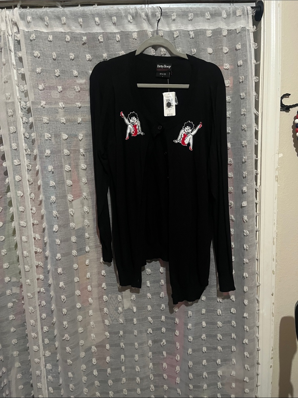 torrid Black Button-Down Top with Embroidered Betty Boop Accents
